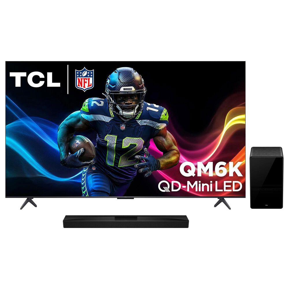 TCL 85" Class QM6K Series 4K UHD HDR QD-Mini LED - Smart Google TV with Q Class 5.1.2 Channel Soundbar System in Black, , large