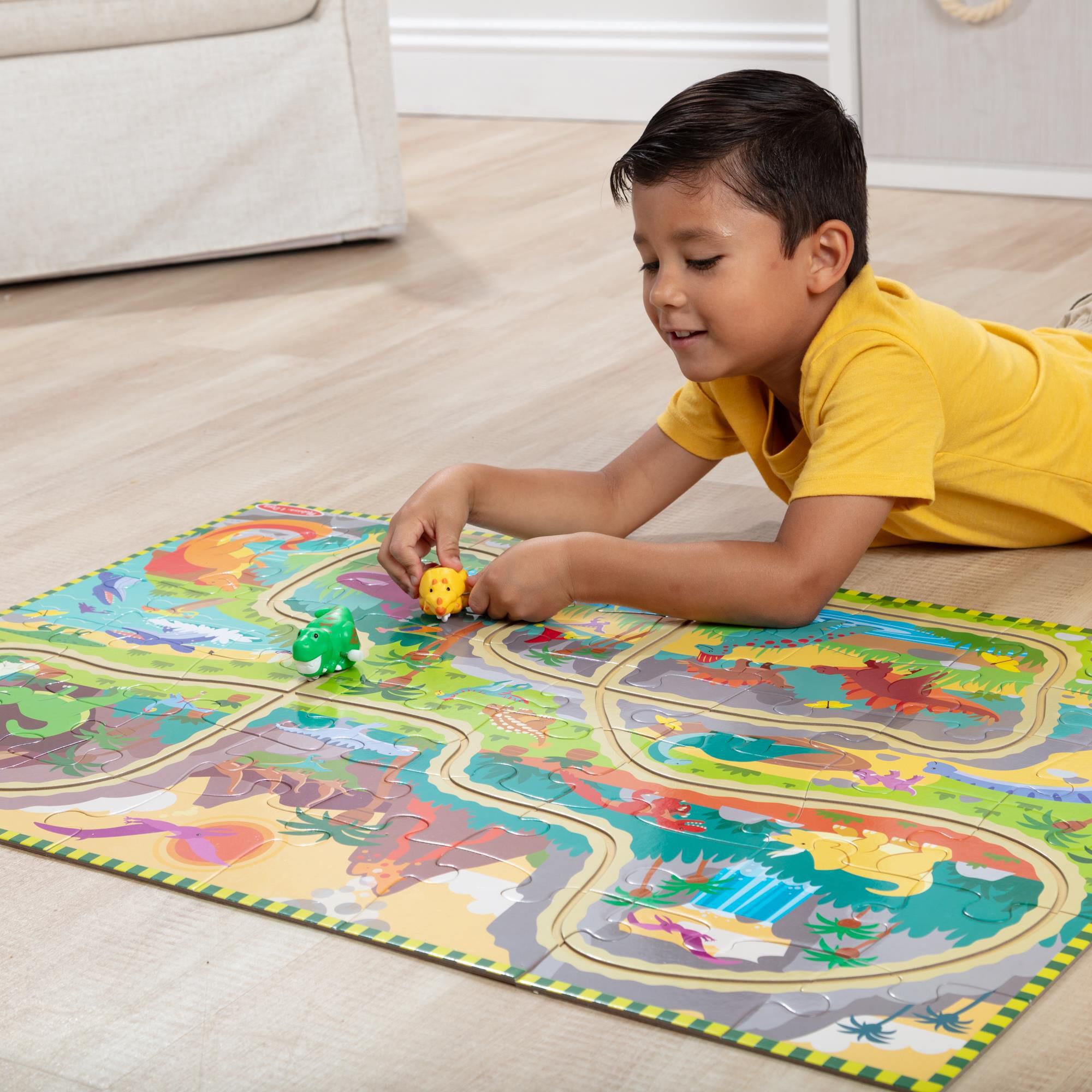 Melissa & Doug Dinosaur Chase Track Floor Puzzle