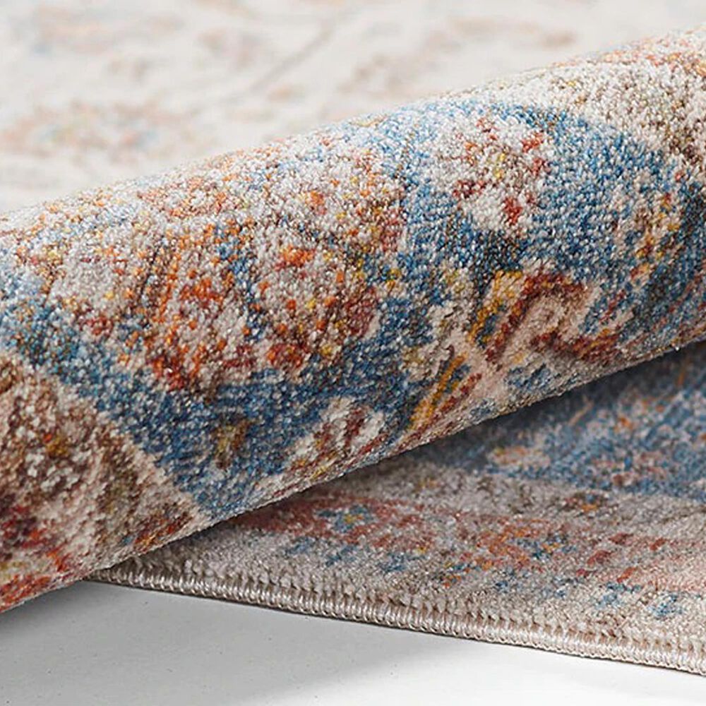 Momeni Izmir 2&#39;6&quot; x 8&#39; Blue, Cream and Rust Runner, , large