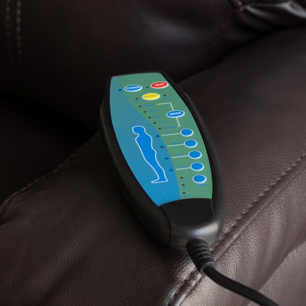 Linon Home Decor Peoria Power Lift Recliner in Chocolate, , large