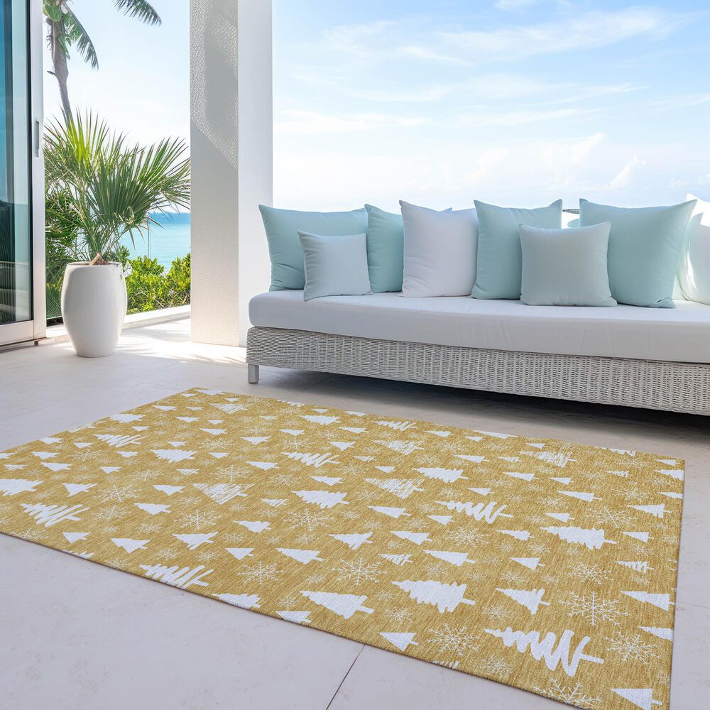 Dalyn Rug Company Wonderland WN23 3&#39; x 5&#39; Gold Indoor/Outdoor Area Rug, , large