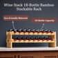 HOMLUX 18-Bottle Bamboo Stackable Modular Wine Rack in Natural, , large