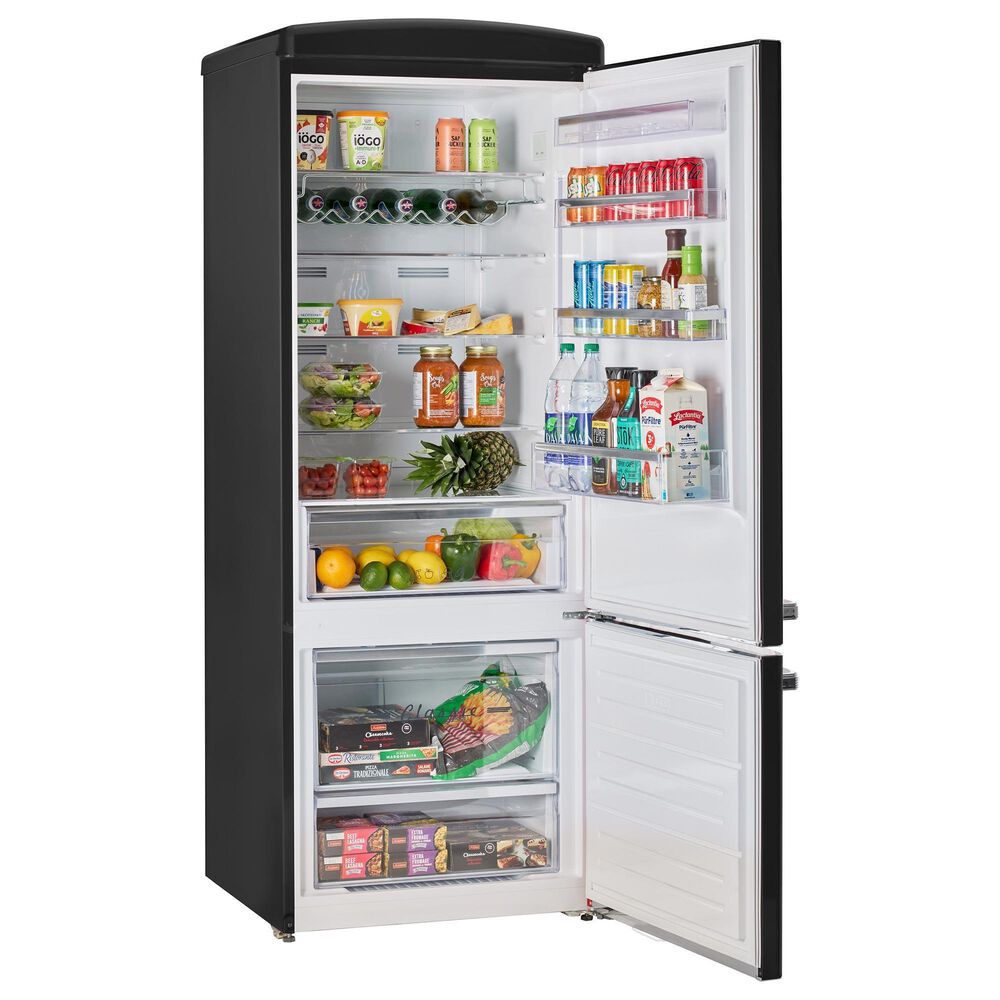 Unique Appliances Classic Retro 17 Cu. Ft Bottom Mount Refrigerator in Matte Black, , large