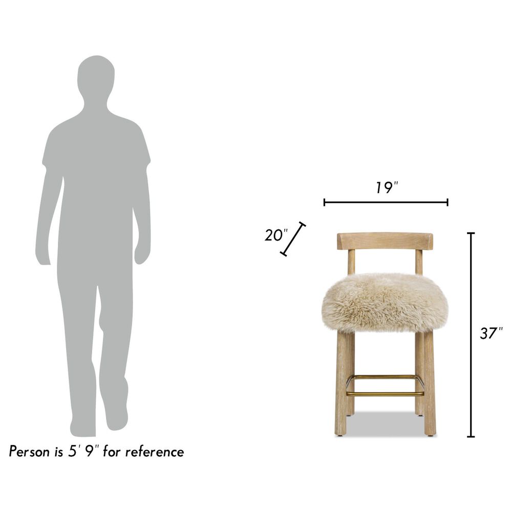 Jennifer Taylor Home Arden 27.5" Bar Stool with Natural Blonde Cushion in Natural, , large