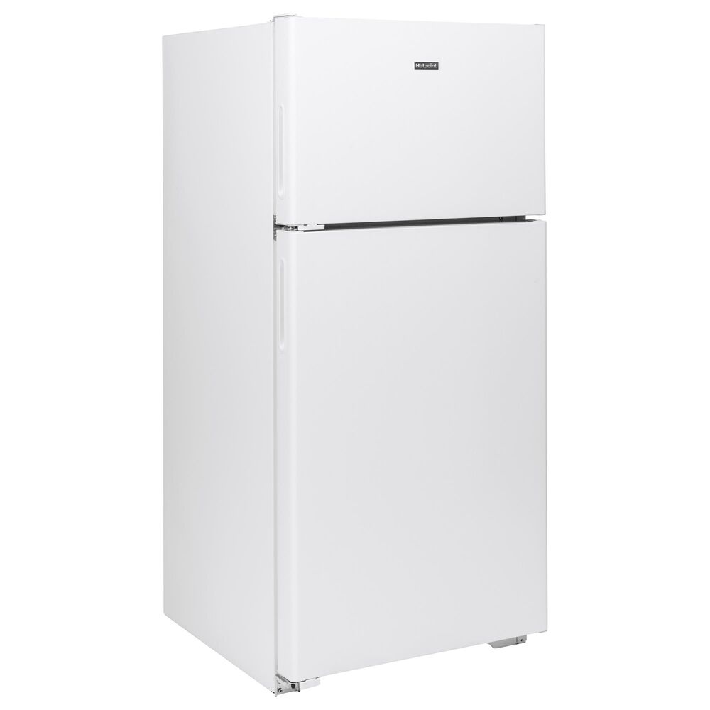 Hotpoint 15 6 Cu Ft Top Freezer Refrigerator With Left Hinge In White Nebraska Furniture Mart