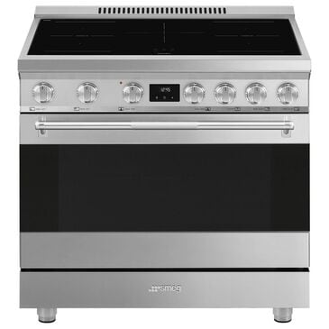 SMEG 4.45 Cu. Ft. Freestanding Induction Range in Stainless Steel, , large