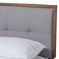 Baxton Studio Alke King Platform Bed with Light Grey Fabric in Walnut Brown, , large