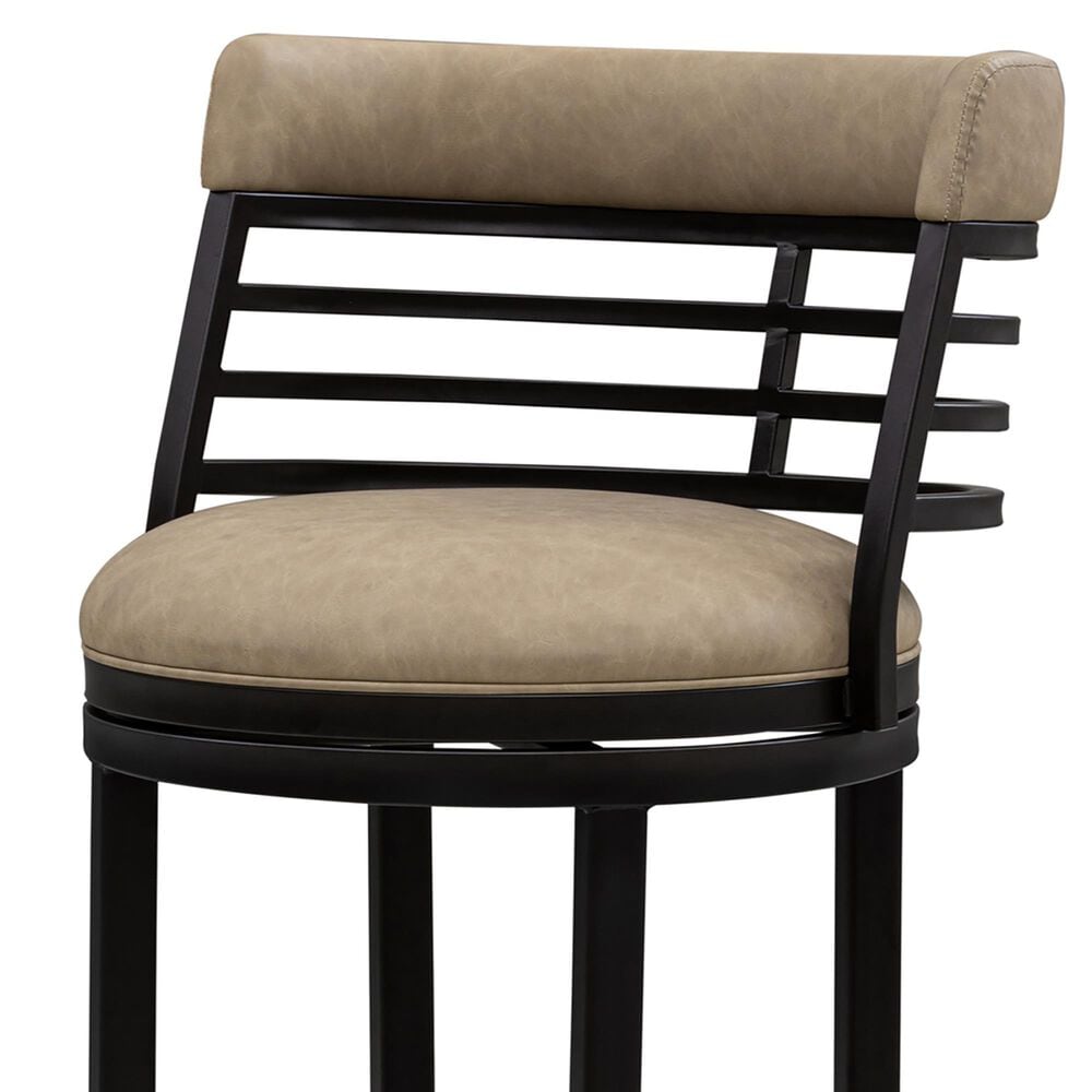 Armen Living Telia Counter Height Stool with Mushroom Brown Upholstery in Dark Brown, , large
