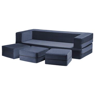 Jaxx Sacks Zipline Convertible Sleeper Sofa & Ottoman in Marine, , large