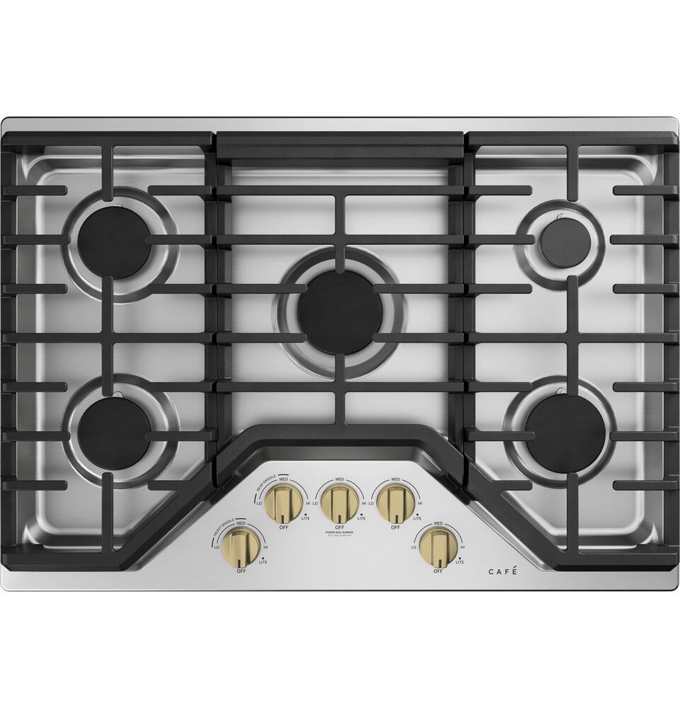 Cafe BRUSHED BRASS COOKTOP KNOBS, , large