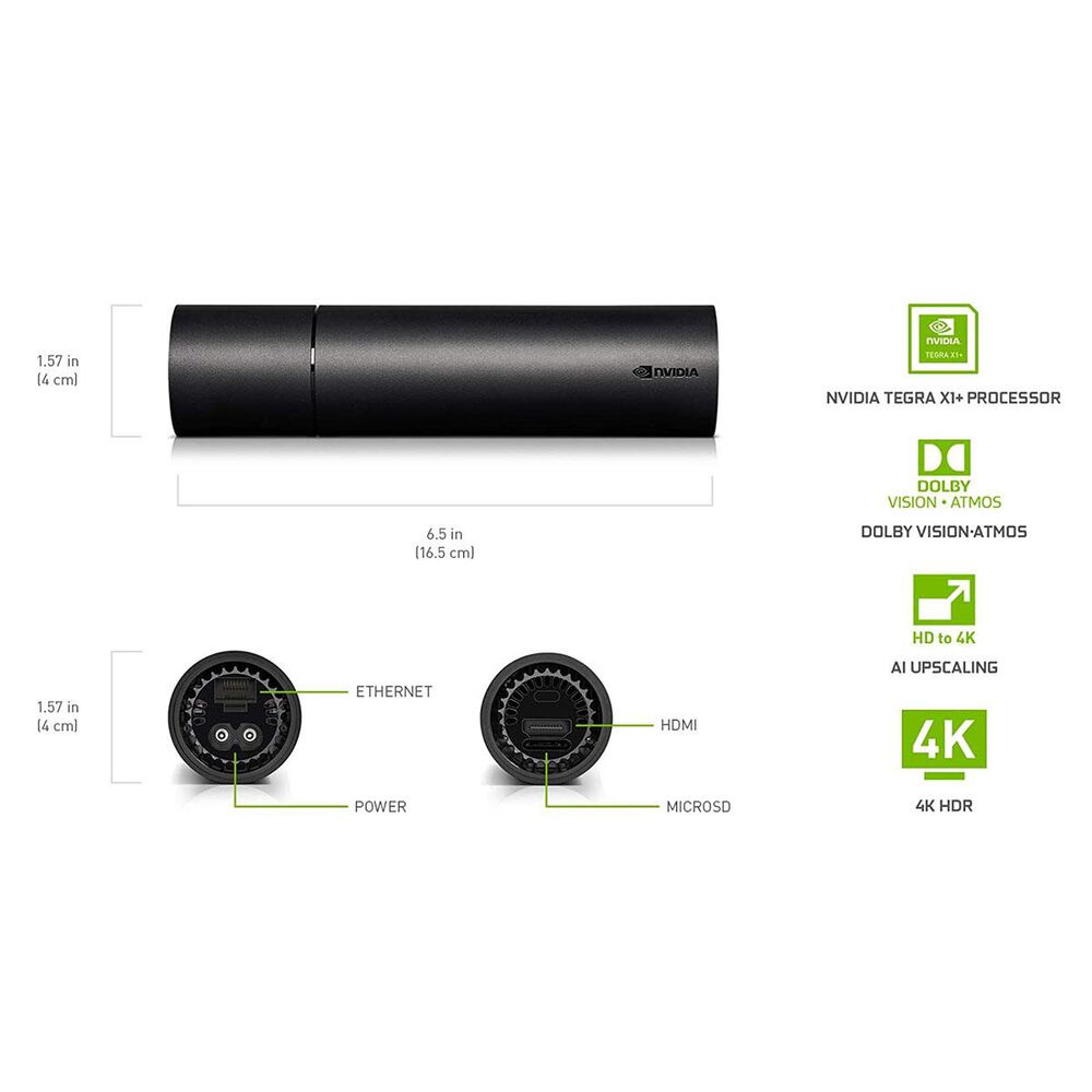Nvidia Android TV 4K HDR Streaming Media Player with Google Assistant and GeForce Now in Black, , large