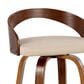 LumiSource Grotto 26" Swivel Counter Stool with Cream Faux Leather Upholstery in Walnut and Chrome (Set of 2), , large