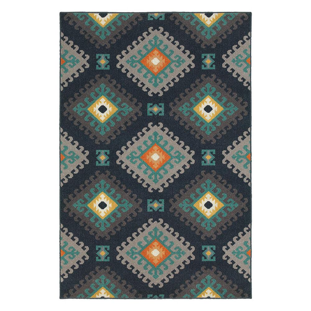 Oriental Weavers Hampton 4929B 1"11" x 7"6" Navy Runner, , large
