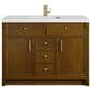 James Martin Bellshire 48" Single Bathroom Vanity in Honey Oak with Single Hole 3 cm White Zeus Silestone Top and Rectangular Sink, , large