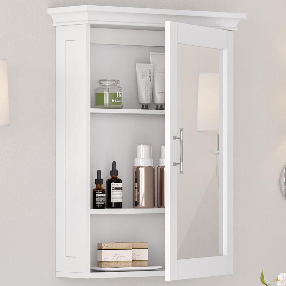 RiverRidge Home Somerset Wall Cabinet with Mirror in White, , large
