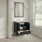 James Martin Myrrin 30" Single Bathroom Vanity in Carbon Oak with 3 cm Tajnar Eclos Top and Rectangular Sink, , large