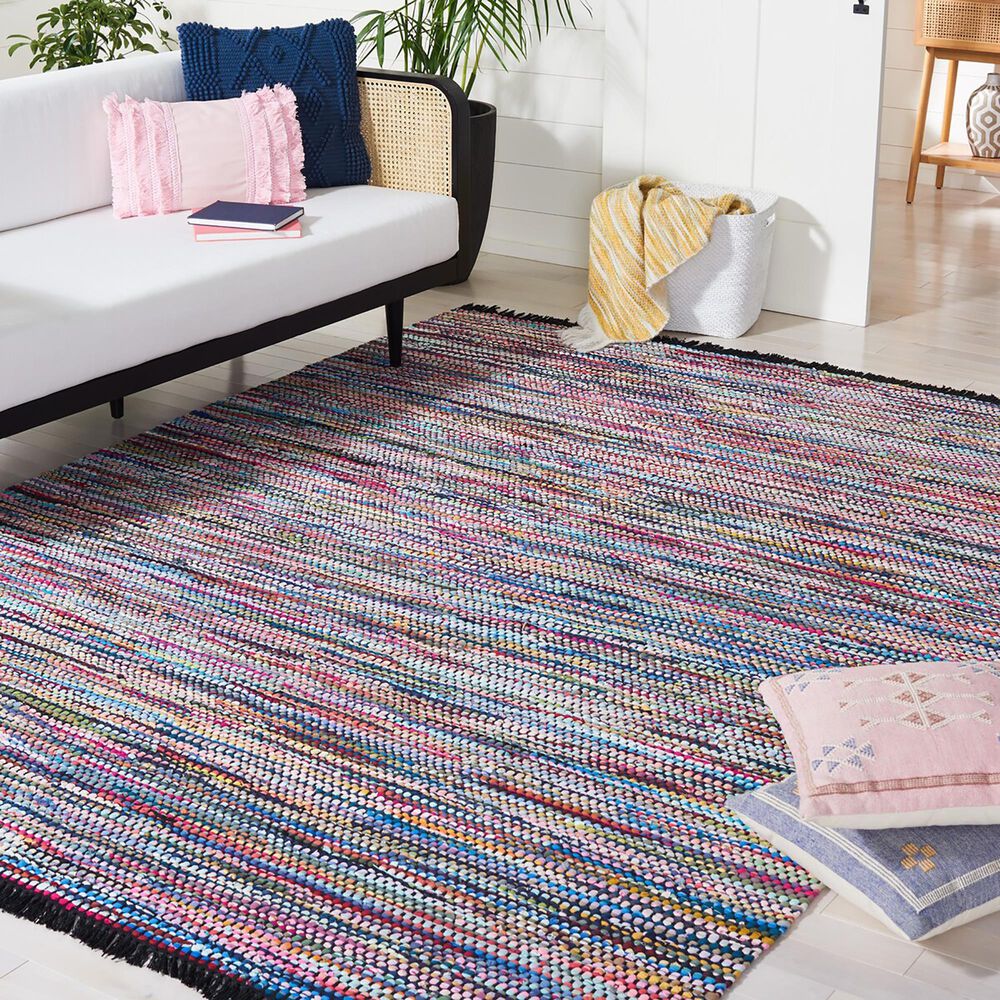 Safavieh Montauk 9&#39; x 12&#39; Black and Pink Area Rug, , large