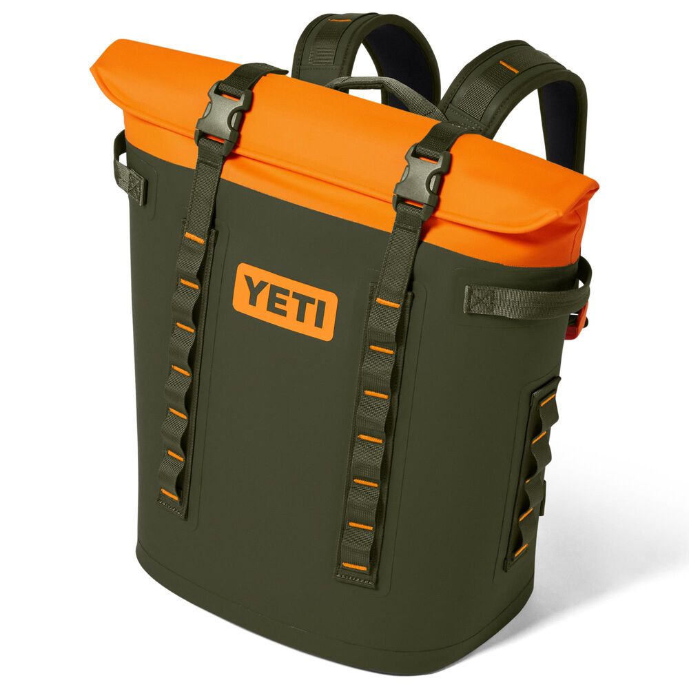 YETI Hopper M20 Backpack Soft Cooler in Olive and King Crab Orange, , large