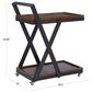 Linon Home Decor Ember Bar Cart in Barley and Dark Gunmetal, , large
