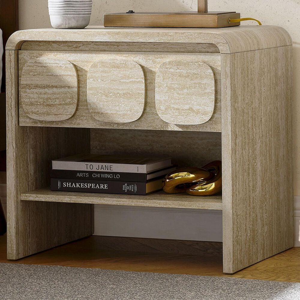 Modway Toscana 1 Drawer and Shelf Nightstand in Travertine, , large
