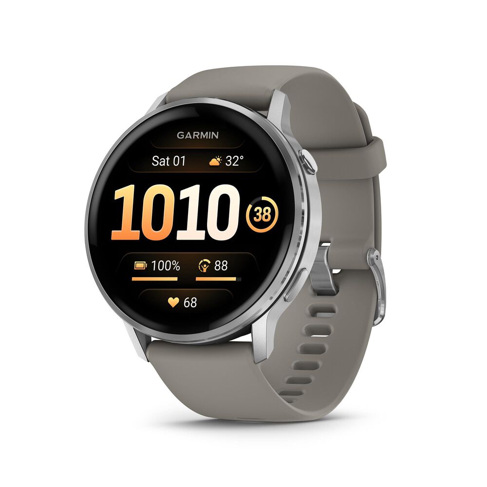Garmin Venu 4  45 mm Silver with Citron Silicone band, , large