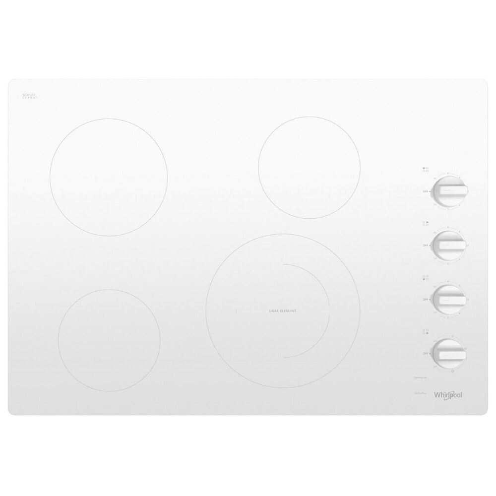 Whirlpool 30" Electric Ceramic Glass Cooktop in White, , large