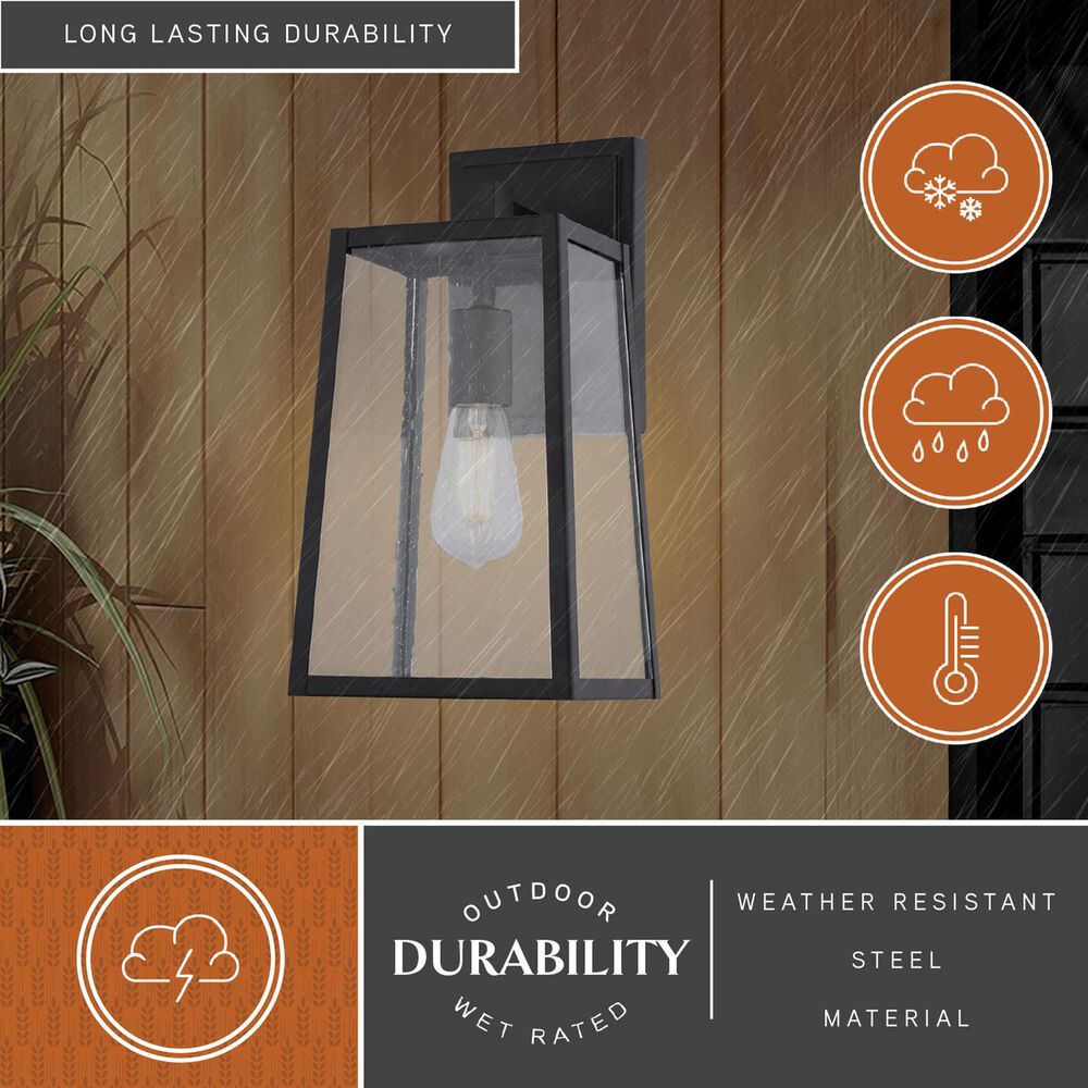 Vaxcel Sutton 1-Light Outdoor Wall Sconce in Matte Black, , large