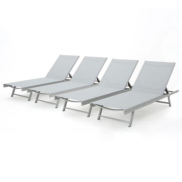 Noble House Salton Patio Adjustable Chaise Lounge in Dark Gray (Set of 2), , large