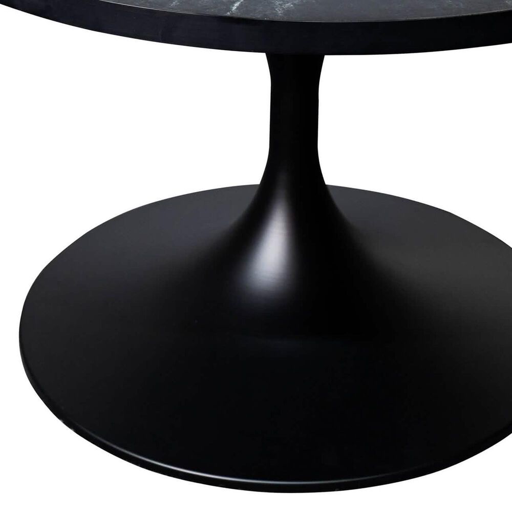 Leisuremod Verve 27&quot; Coffee Table with MDF Top in Black and Black Marble, , large