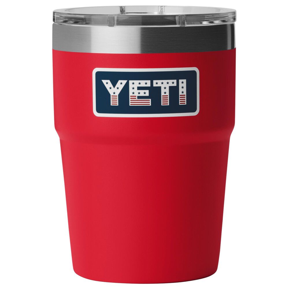 YETI Rambler 16 Oz Stackable Cup with MagSlider Lid in Red and Badge, , large