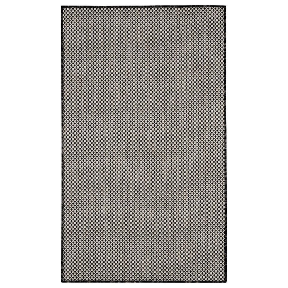 Nourison Courtyard Black and White 2&#39; x 3&#39; Indoor/Outdoor Area Rug, , large