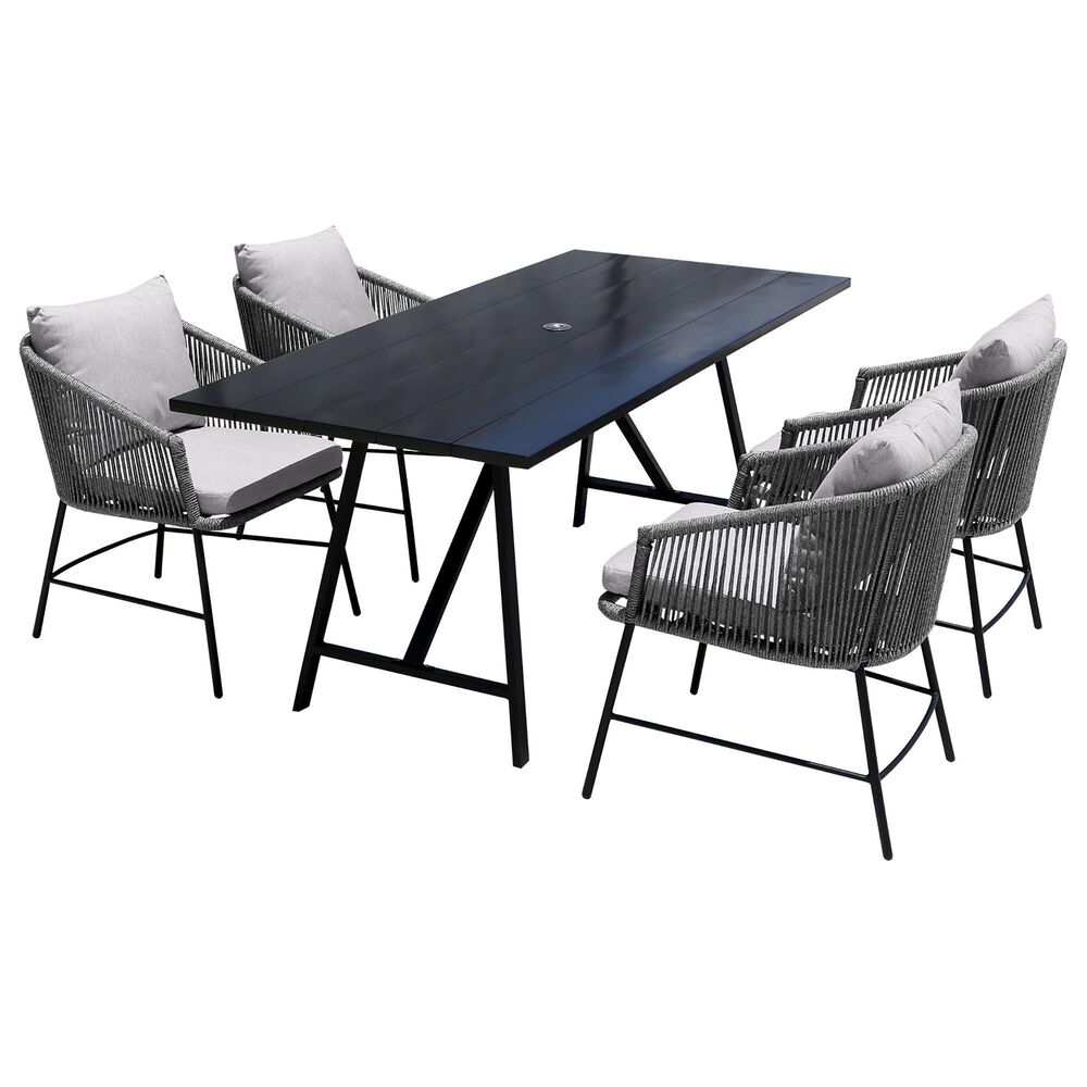 Blue River Koala and Calica 5-Piece Patio Dining Set in Black, Gray and Dark Eucalyptus, , large