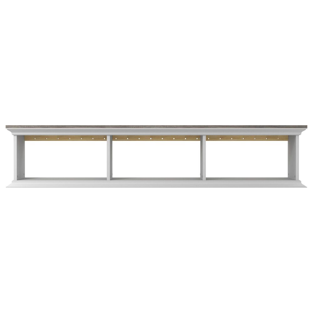 Furniture of America Moen 63&quot; Floating TV Console in White and Vintage Gray Oak, , large