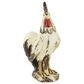 Maple and Jade 15" Farmhouse Rooster Garden Sculpture in Distressed White, Red, Yellow and Brown, , large