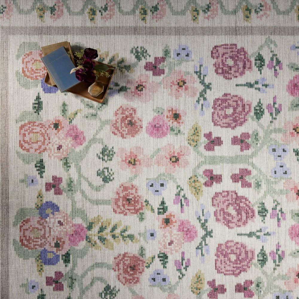 Rifle Paper Co Rosa 7&#39;6&quot; x 9&#39;6&quot; Ivory Area Rug, , large
