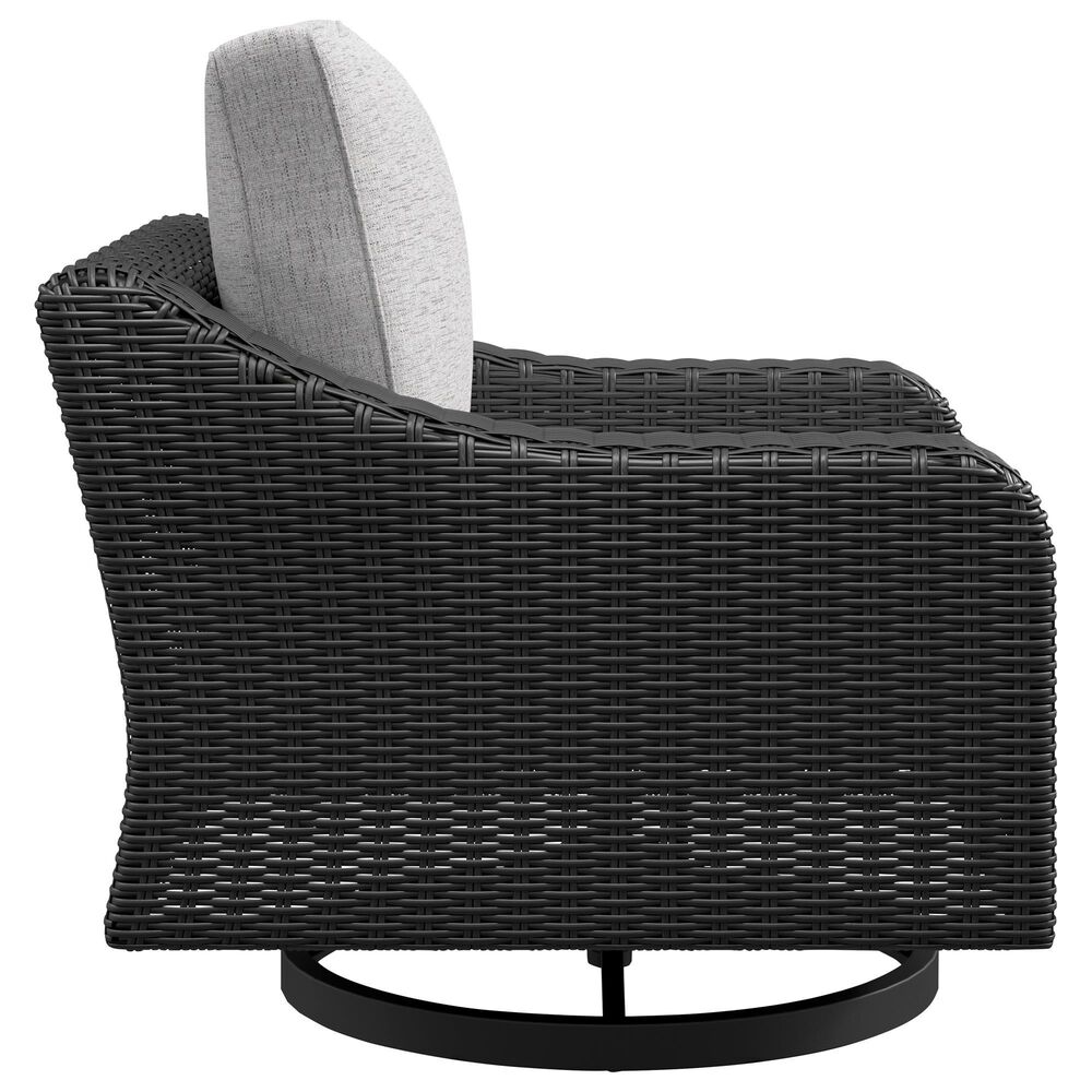 Ashley Beachcroft Patio Swivel Lounge Chair in Light Gray, , large