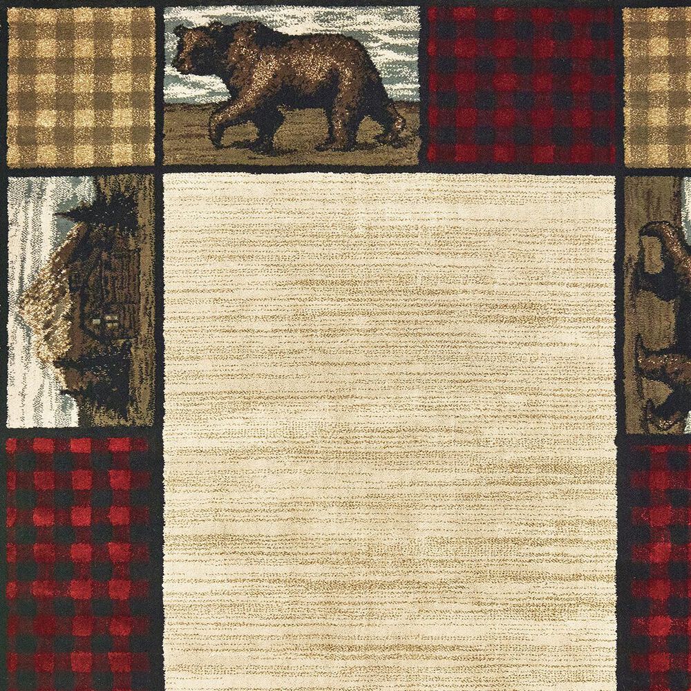 Oriental Weavers Woodlands 9603C 5&#39;3&quot; x 7&#39;3&quot; Ivory Area Rug, , large