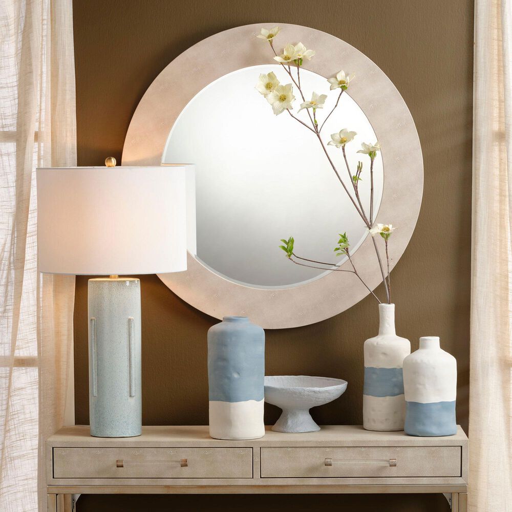 Jamie Young Beckett Round Mirror in Ivory, , large