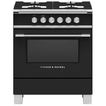 Fisher & Paykel 30" Freestanding Classic Dual Fuel Range in Black, , large