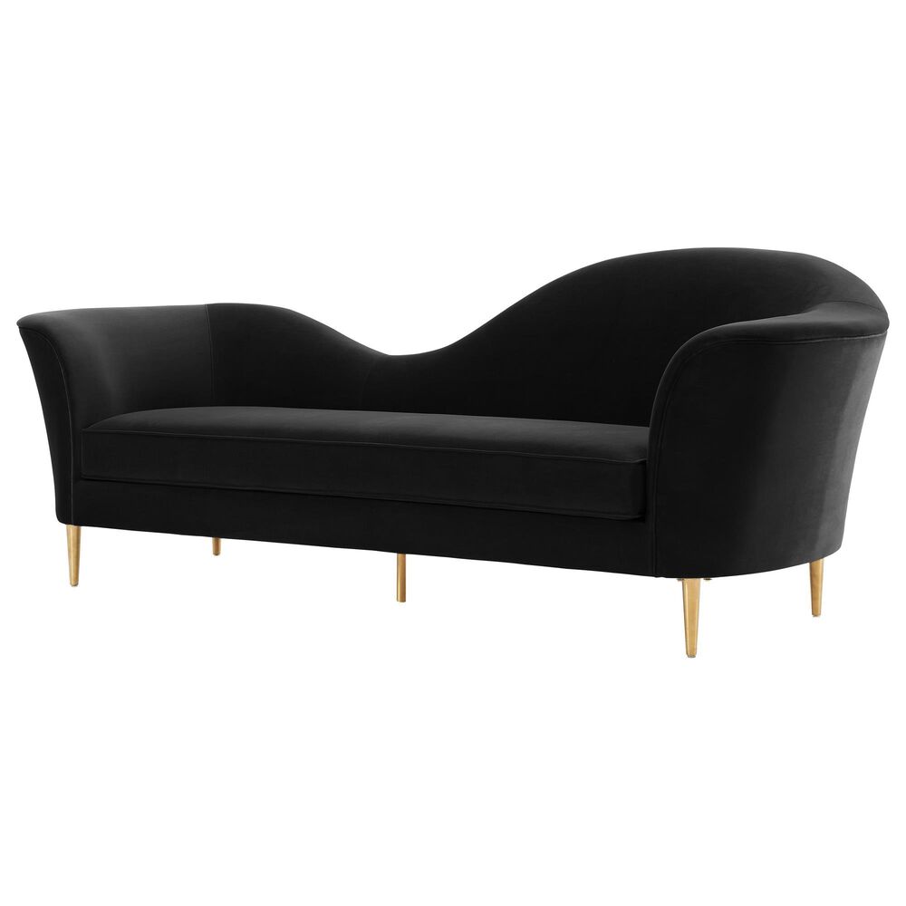 Tov Furniture Plato Sofa in Black Velvet, , large
