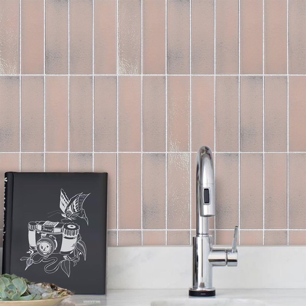 Soho Studio ColorHues Blush 2" x 8" Lava Stone Tile, , large