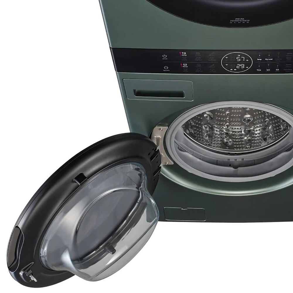 LG Single Unit Front Load LG WashTower with Center Control 4.5 Cu. Ft. Washer and 7.4 Cu. Ft. Gas Dryer in Nature Green, , large