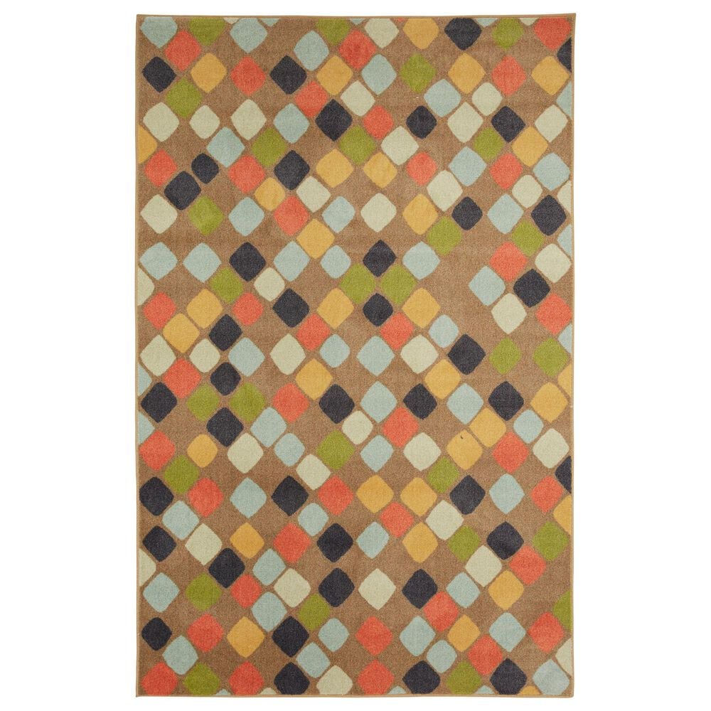 Karastan Prismatic 5" x 8" Blue, Green, Gray and Yellow Kids Area Rug, , large