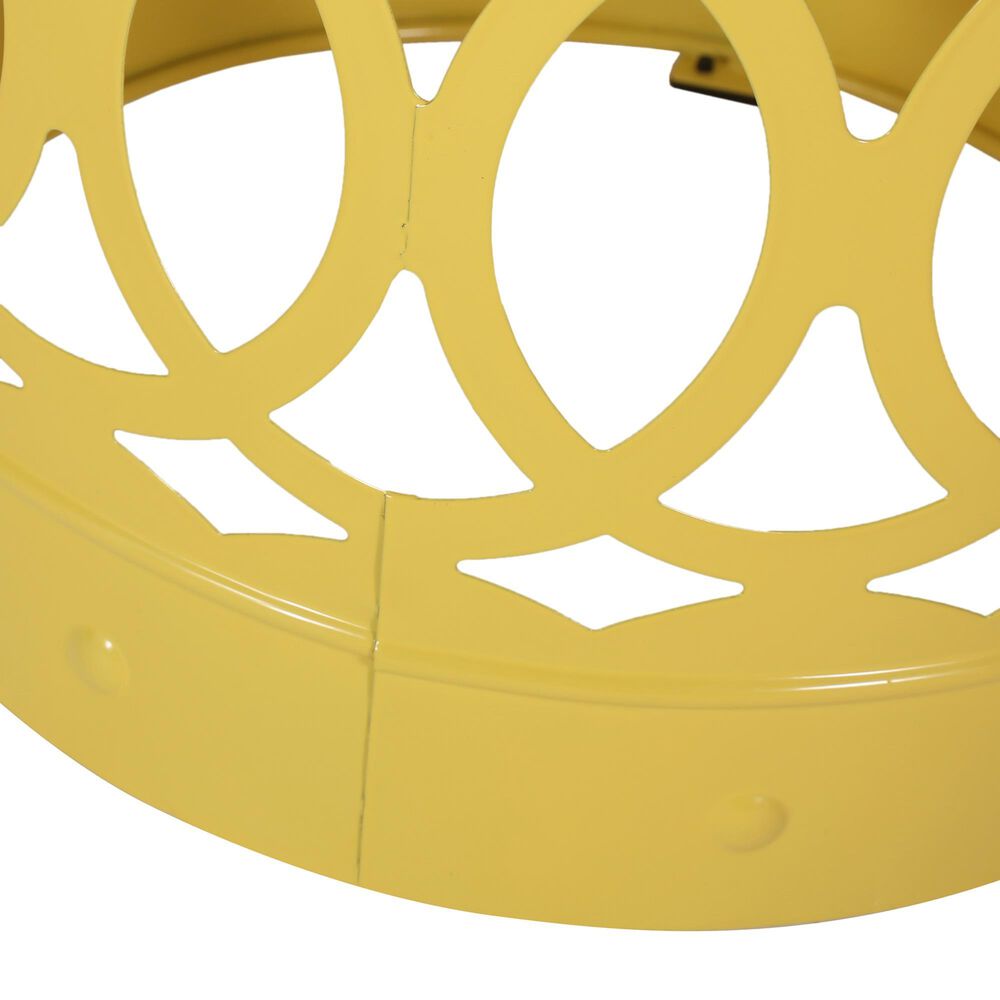 Hearth and Haven Outdoor End Table with Overlapping Circle Design in Yellow (Set of 2), , large