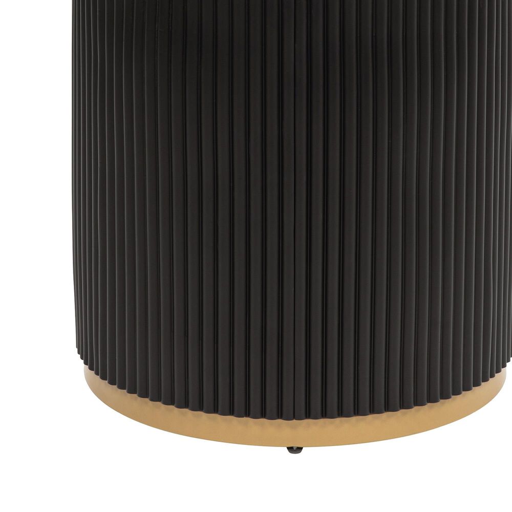 Crown Mark Kara End Table in in White Marble, Black and Gold, , large