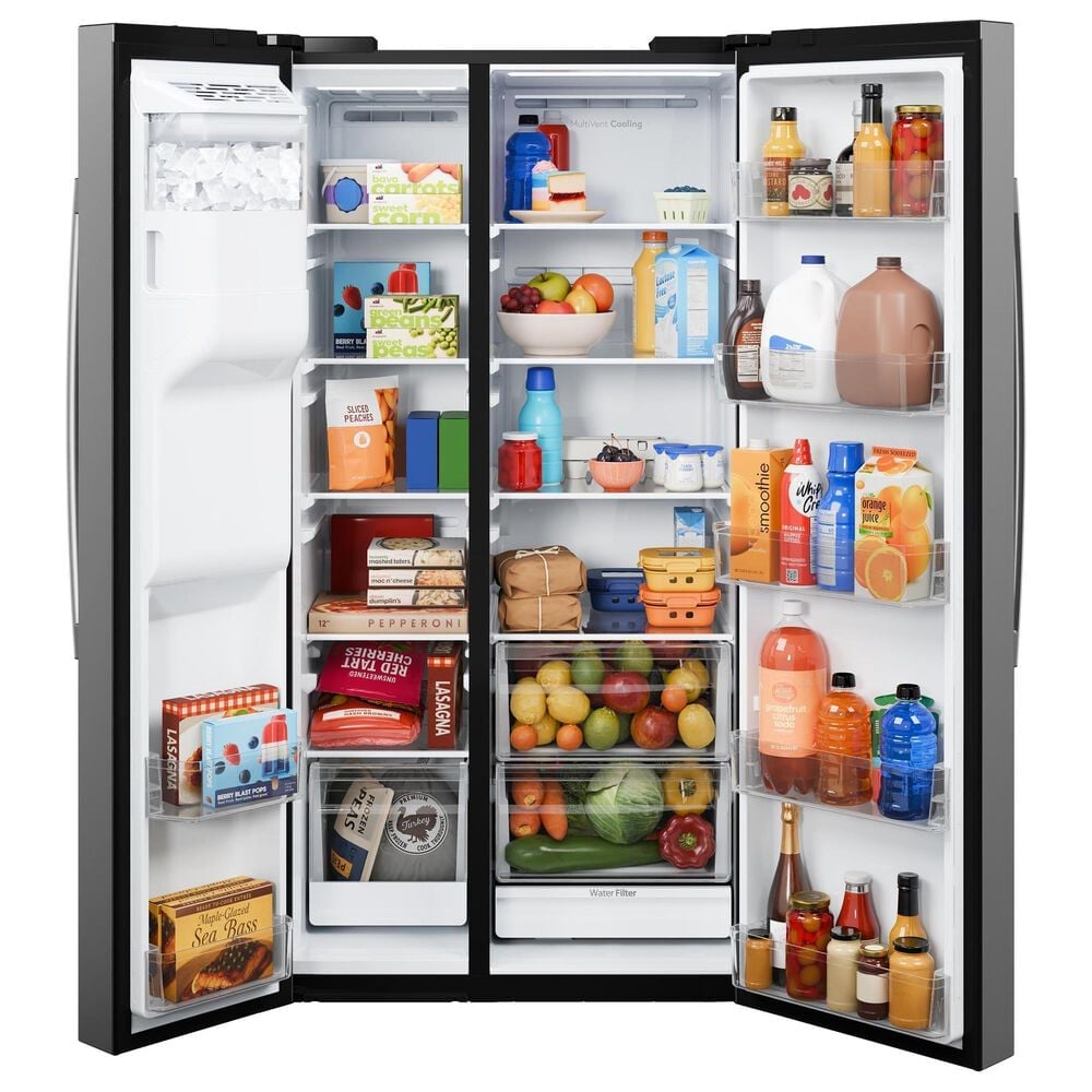 GE Appliances 27.9 Cu. Ft. Side-By-Side Refrigerator with Extra Tall Dispenser in Fingerprint Resistant Stainless Steel, , large