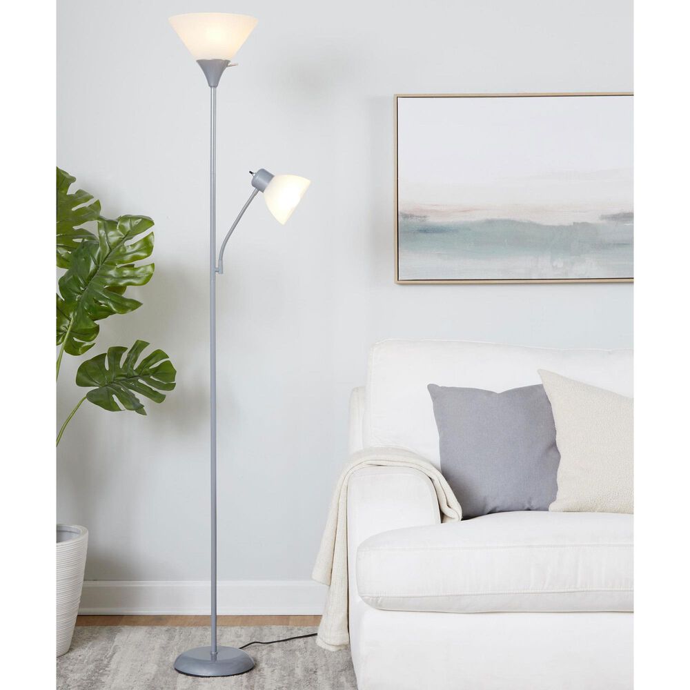 Grandview Gallery Dual Shade Floor Lamp in Silver, , large