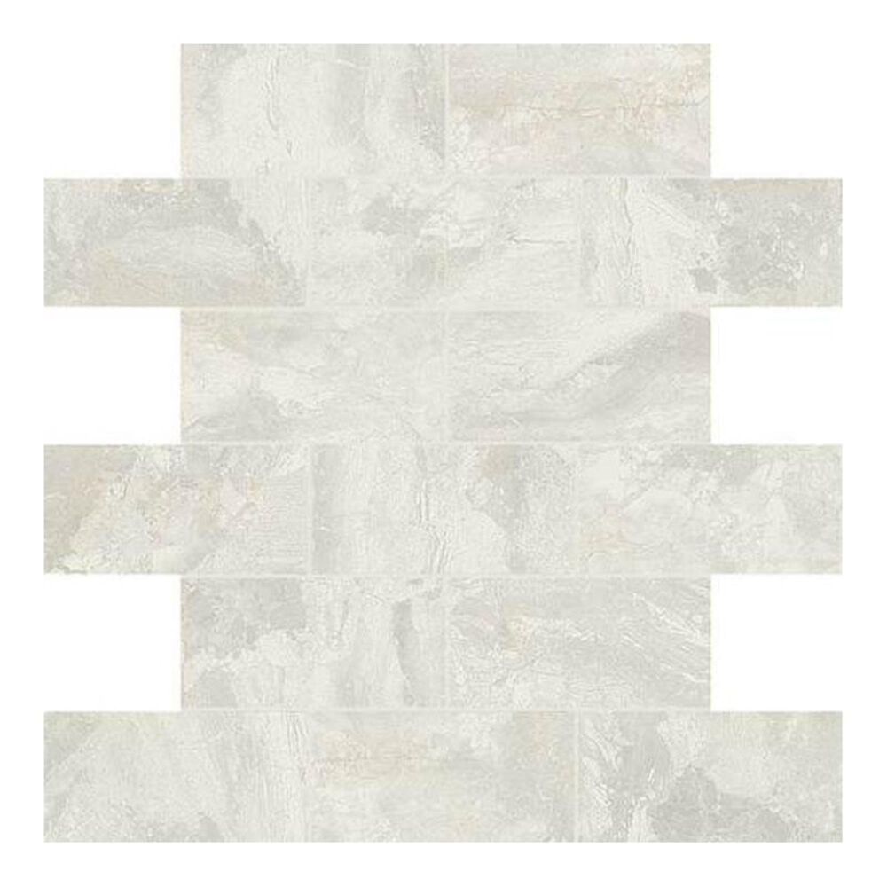 Dal-Tile Marble Falls White Water 12" x 12" Ceramic Mosaic Sheet, , large
