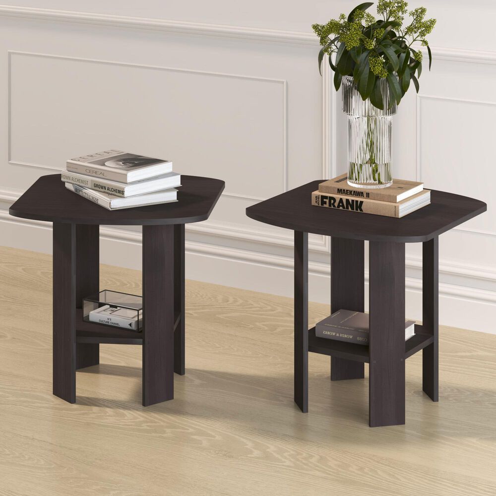 HOMLUX End Table in Dark Walnut (Set of 2), , large