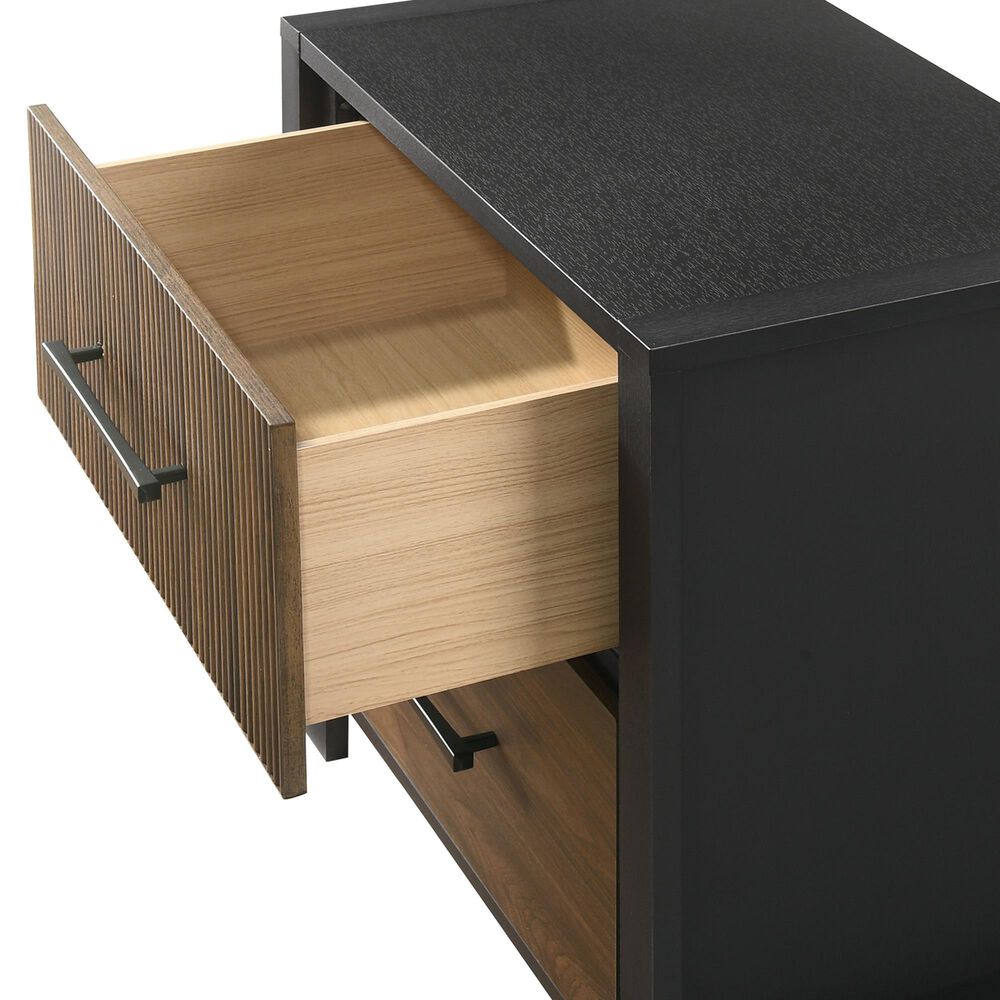 Crown Mark Nemy 3 Piece Queen LED Panel Bedroom Set in Brown, , large